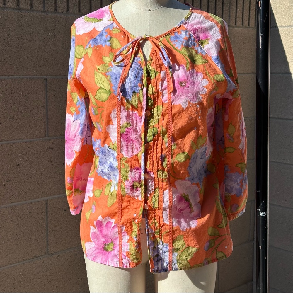 CARIBBEAN JOE | CJ Breeze Floral Cotton Blouse